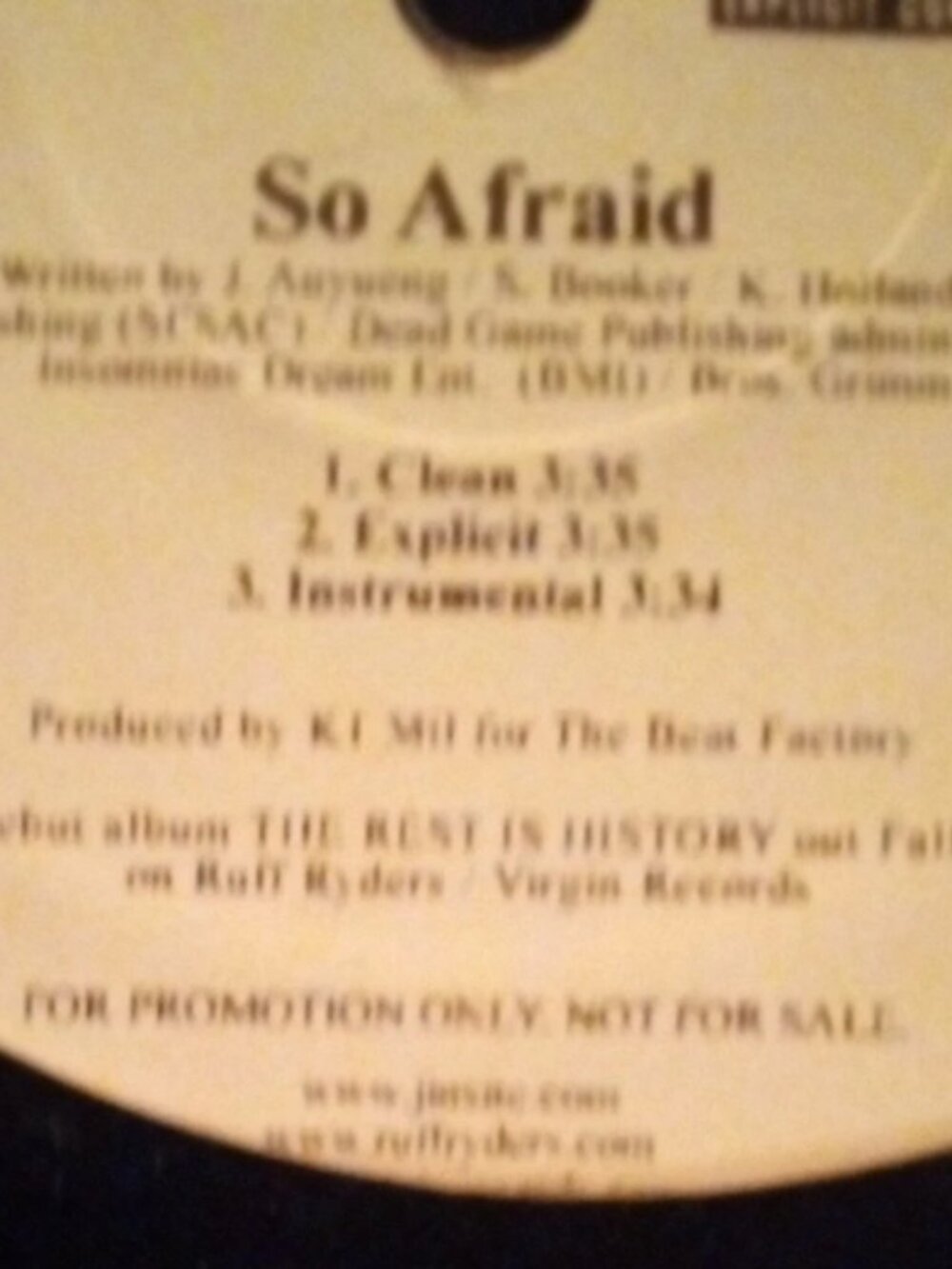 Jin So Afraid / Señorita 12" Vinyl Single Rare Promo Unplayed Dead Stock Mint